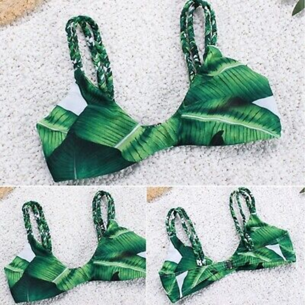 Banana Leaf Bikini Top size 4-6